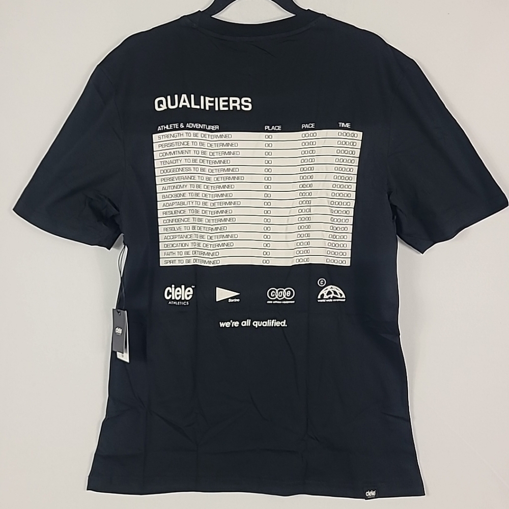 NWT Ciele Athletics Unisex U-ORT Qualifiers Black T-Shirt Size XL Retail $45